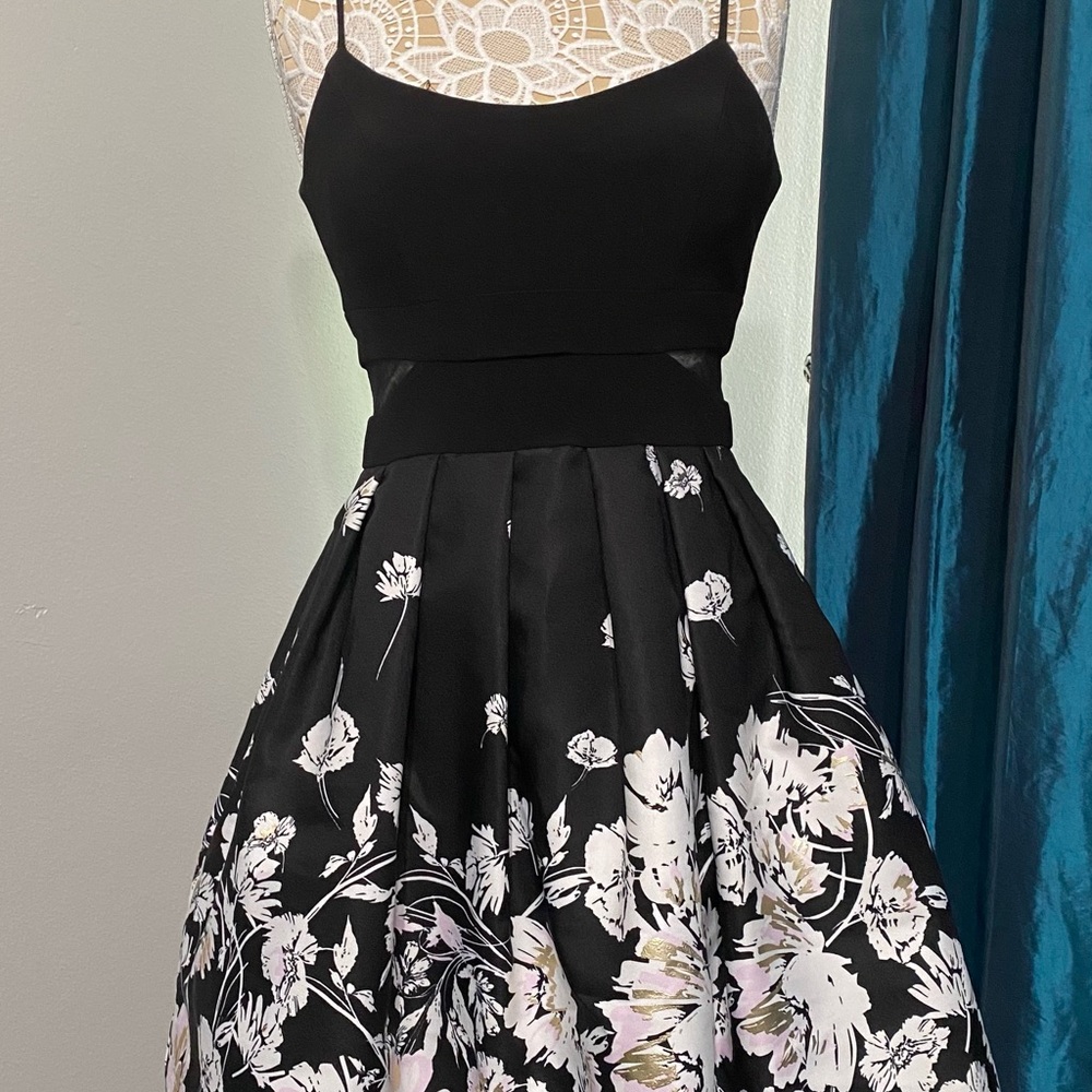 Elegant Black Floral Dress